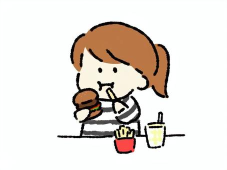 ランチタイム「ハンバーガーセット」 ランチタイム「ハンバーガーセット」 ハンバーガー,ポテト,ジュース,ドリンク,セット,ファストフード,パン,バンズ,ランチ,軽食のイラスト素材