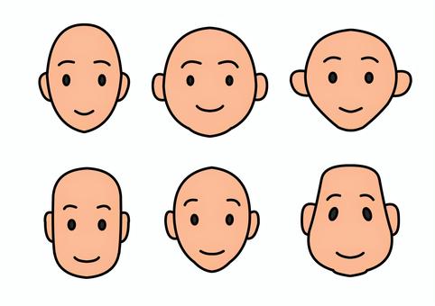 シンプルな髪のない人の顔 顔,人物,坊主,頭部,禿頭,中性顔のイラスト素材