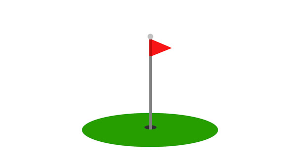 ゴルフのグリーン ゴルフ,旗,グリーン,パター,フラッグ,green,ショット,golf,ショート,ホールインワンのイラスト素材