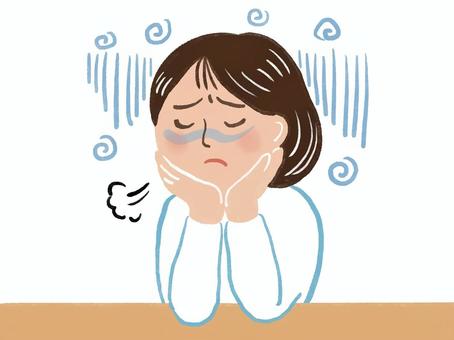 思春期で気分が落ち込む子 性教育,やさしい,手描き,かわいい,落ち込む,女の子,子ども,思春期,第二次性徴期のイラスト素材