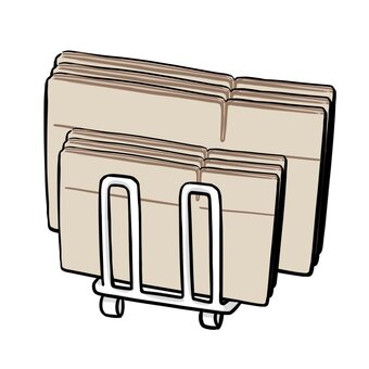 段ボールラックに入ったダンボール 段ボール,新品,リサイクル,箱,紙箱,潰す,荷造り,荷物,イラスト,ストックのイラスト素材