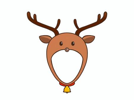 トナカイの被り物(顔付) トナカイ,角,クリスマス,クリスマスイブ,仮装,コスプレ,冬のイラスト素材