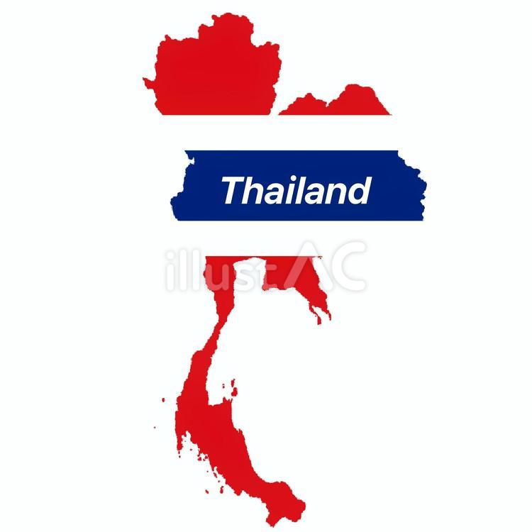 タイの地図の形3 タイ,地図,アジアのイラスト素材