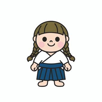武道系の習い事がしたい袴姿の女の子5 袴,武道,道着,合気道,弓道,剣道,居相,部活,クラブ活動,部活動紹介のイラスト素材