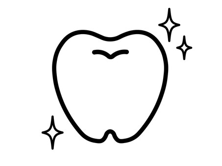 白い歯のアイコン（健康な歯のマーク） 歯,アイコン,白い,健康,マーク,歯医者,歯磨き,治療,シルエット,歯科のイラスト素材