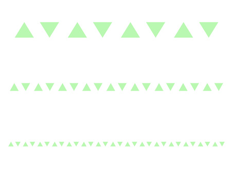 緑の三角形ラインの装飾ラインセット 三角形,ライン,飾り罫,見出し,あしらい,横,緑,ポップ,おしゃれ,フラットのイラスト素材