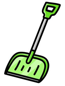 緑色の雪かきスコップ スコップ,雪かき,除雪,冬,道具,緑色,シンプル,かわいい,雪下ろし,シャベルのイラスト素材