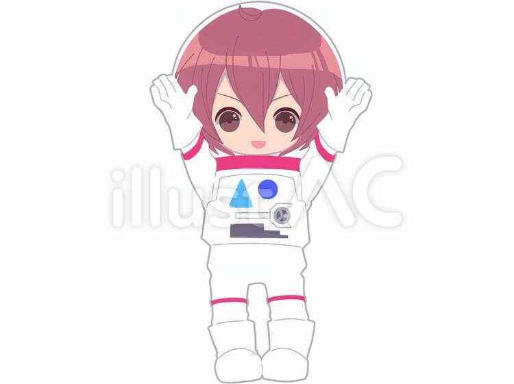 宇宙飛行士の男の子（二頭身） 男の子,男子,男児のイラスト素材