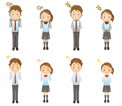 生徒10 学校,中学生,高校生,中学校,高校,生徒,挨拶,姿勢,人物,子どものイラスト素材