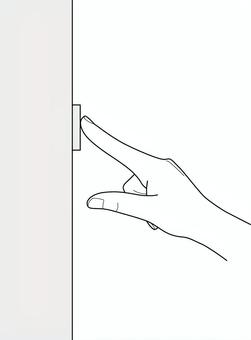 手　188 手,指,リアル,片手,モノクロ,腕,ボタン,押す,on,offのイラスト素材