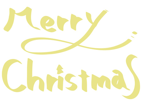 黄色ロゴ風クリスマス文字 クリスマス,メリークリスマス,手書き,文字,ロゴ,筆記体,カリグラフィー,英語,飾り,デザインのイラスト素材