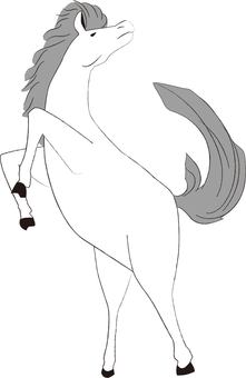立ち上がった馬