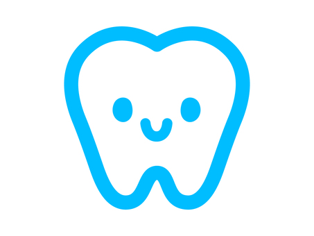 かわいい笑顔の歯のキャラクターのイラスト 歯,乳歯,子供向け,かわいい,おしゃれ,アイコン,シンプル,デフォルメ,イラスト,素材のイラスト素材