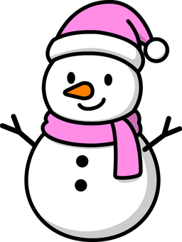 ピンクの雪だるまです。