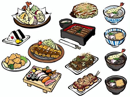 食物菜單設置1, JPG, PNG 和 AI 食物菜單設置1, set, sushi, pounding, JPG, PNG 和 AI