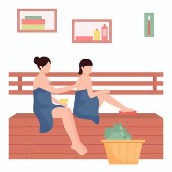 Illustration, sauna, masaje, figura, 