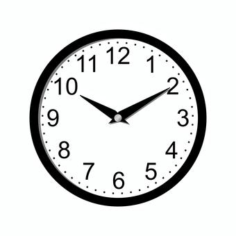 モノクロ壁掛け時計 シンプル,時計,時刻,時間,スケジュール,学校,勉強,ビジネス,仕事,管理のイラスト素材