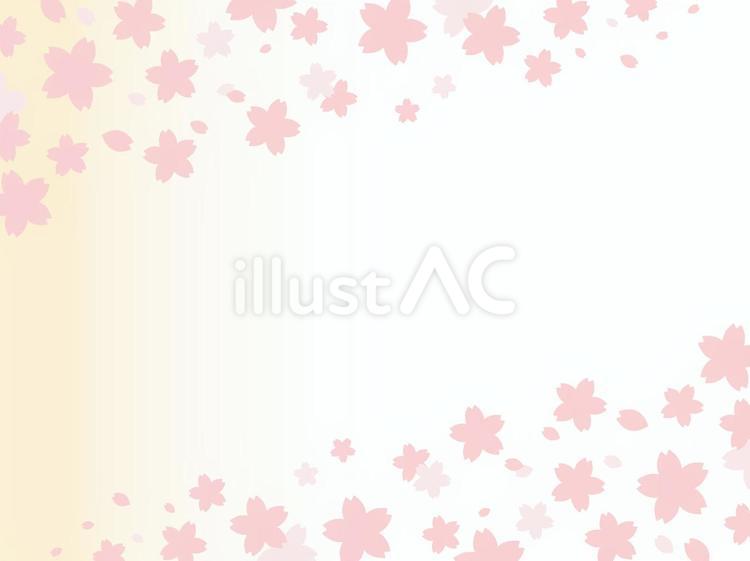 桜の和風花柄フレーム＿幻想的 背景,フレーム,枠のイラスト素材