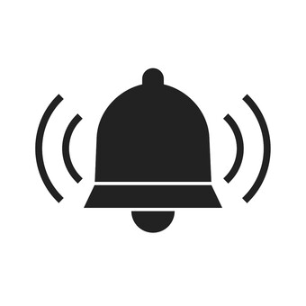 通知マーク（アラート・黒） 通知,アイコン,通知マーク,ベル,アラート,警報,お知らせ,黒,シンプル,イラストのイラスト素材