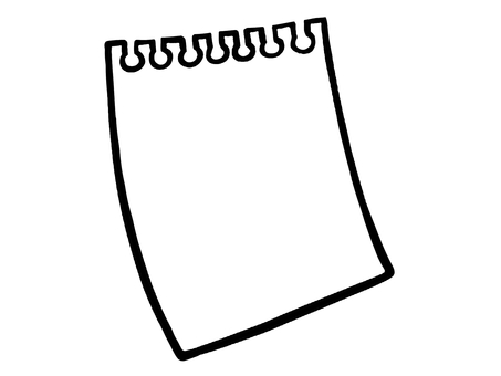 リングノートから一枚ちぎられた紙 線画 リングノートから一枚ちぎられた紙 線画 紙,用紙,ちぎる,破る,切り取る,切り取り,メモ,無地,白紙,空白のイラスト素材