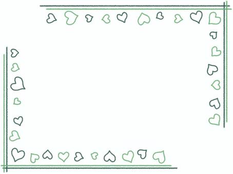 Green crayon heart simple frame, heart, crayon, frame, JPG and PNG