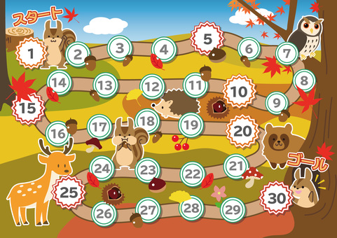 ごほうびシール 台紙 秋編 ごほうび,シール,台紙,秋,ポイントカード,がんばり表,シート,ステップアップ,紅葉,イチョウのイラスト素材