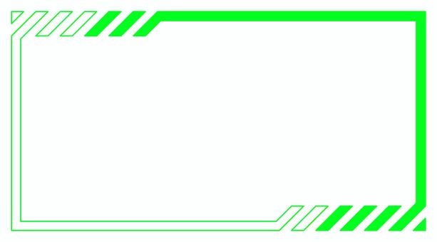サイバーフレーム5緑 サイバー,サイバーパンク,ジオメトリック,機械,画面,幾何学模様,模様,背景,飾り,飾り枠のイラスト素材
