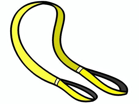 スリングのアイコン『黄』 スリング,資材,重量物,吊る,道具,器具,工場,建設現場,モチーフ,カラーのイラスト素材