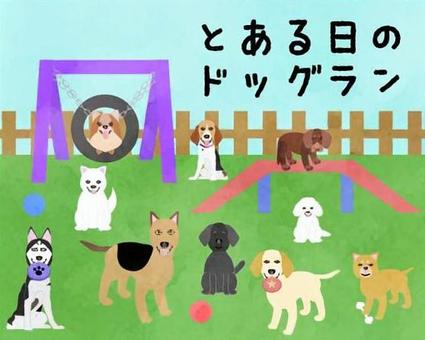 犬種たくさん 犬,ドッグラン,アビリティ,小型犬,中型犬,大型犬のイラスト素材