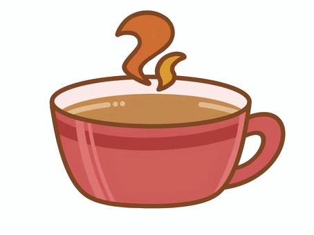 スープカップ(レッド) スープカップ(レッド) カップ,スープカップ,赤,レッド,暖色系,暖色,コーヒーカップ,湯気,煙,飲み物のイラスト素材