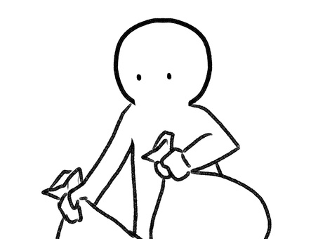 ゴミ捨てをする棒人間線画 棒人間,ゴミ出し,人物,手描き,落書き,表情,黒,シンプル,素材,背景透過のイラスト素材