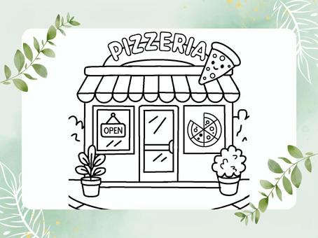 ピザ屋さん ぬりえ ピザ屋さん ぬりえ ピザ屋さん,ぬりえ,イラスト,可愛い,趣味のイラスト素材