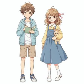 アニメ風の男の子と女の子