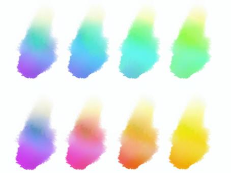 Seven color watercolor toning sample set, JPG and PNG Seven color watercolor toning sample set, akwarela, kolorowe, zestaw, JPG and PNG