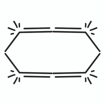 黒で描いた直線と六角形のあしらい 黒,直線,六角形,あしらい,イラスト,手描き,手描きイラスト,シンプル,飾り,線画のイラスト素材
