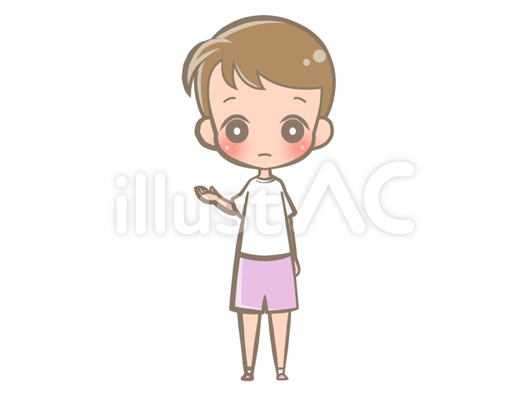 全身-男の子-示す-無表情200915 男の子,無表情,示すのイラスト素材