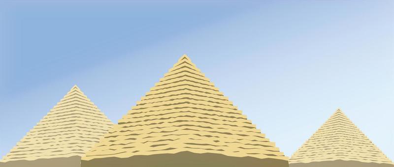 ピラミッド風景 ピラミッド,エジプト,遺跡,文明,歴史,観光,イメージ,風景のイラスト素材
