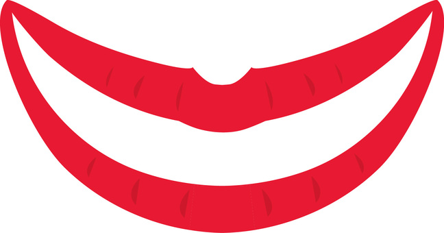 笑う　　 笑う,笑み,唇,口,顔,パーツ,化粧,シンプル,赤のイラスト素材