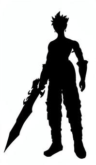 剣士シルエット 剣士,シルエット,戦士,剣,男,かっこいい,主人公のイラスト素材