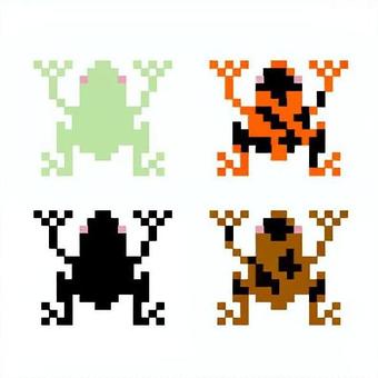ドット絵アイコンカエルセット ドット絵アイコンカエルセット ドット絵,アイコン,カエル,セット,レトロゲーム,ファミコン,動物,両生類,8ビット,矢毒のイラスト素材