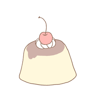 Purin, pudding, cherry, sweets, JPG and PNG