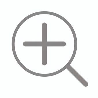 拡大マーク（グレー） 拡大,ズーム,プラス,虫眼鏡,拡大マーク,アイコン,シンプル,ボタン,グレー,角丸のイラスト素材