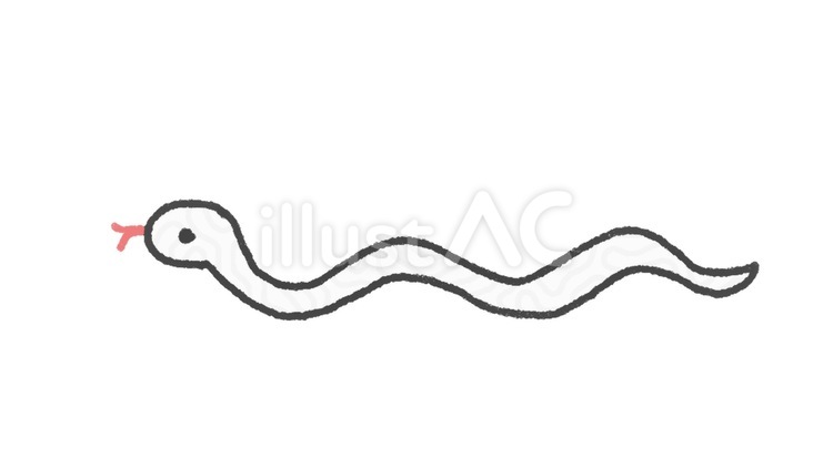 横向きに蛇行する白の蛇 蛇,動物,白のイラスト素材