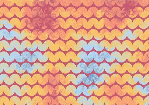 オレンジと水色のマーブル円形鱗パターン マーブル,パターン,テクスチャ,円形,鱗,半円,幾何学,繰り返し,背景,オレンジのイラスト素材