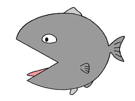 不思議な魚 魚,不思議,口,泳ぐ,pop調,手描き,挿絵,ワンポイント,素材,商用可のイラスト素材