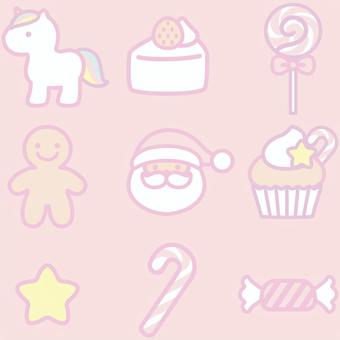 ゆめかわクリスマスセット ゆめかわクリスマスセット クリスマス,セット,サンタ,食べ物,甘い,スイーツ,お菓子,杖キャンディ,キャンディケイン,飴のイラスト素材