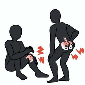 腰痛と関節痛 膝,腰,関節,痛み,人体,医療,健康,骨,症状のイラスト素材