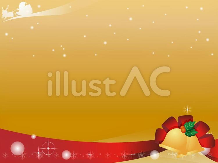 クリスマスベルの飾り枠2 そり,トナカイ,飾り枠のイラスト素材