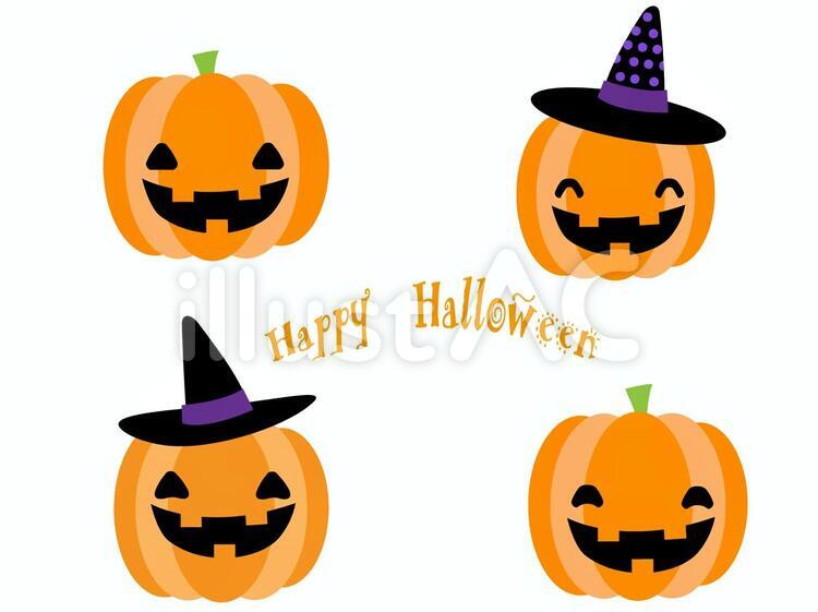 かぼちゃ⑤(セット) ハロウィン,カボチャ,セットのイラスト素材