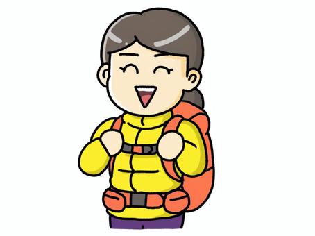 登山をする女性 登山をする女性 登山,女性,山登り,アウトドア,ハイキングのイラスト素材